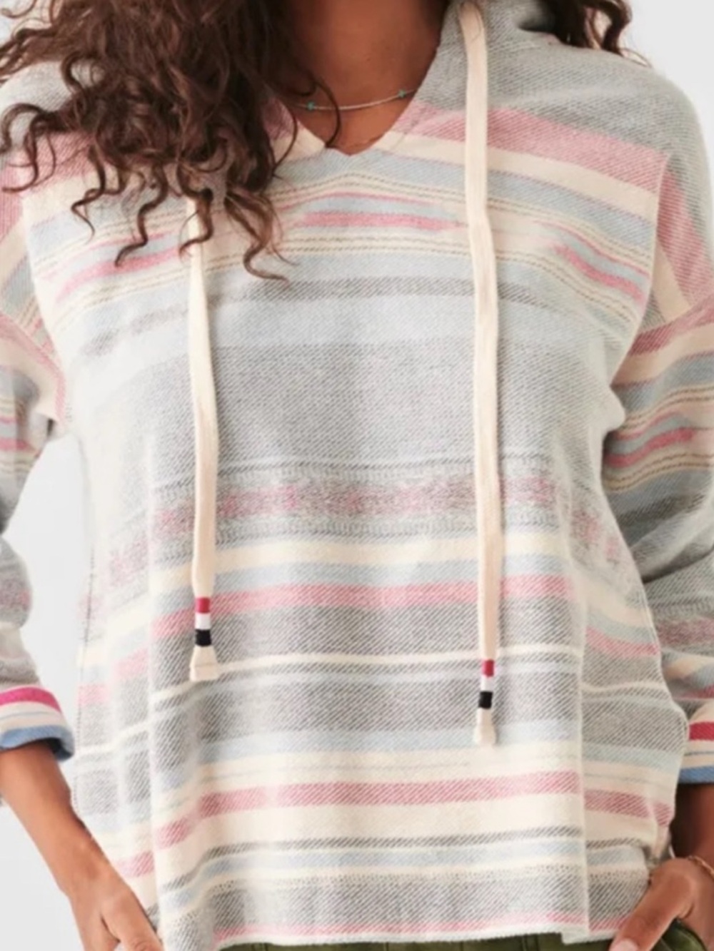 Faherty x Anthropologie Byron Bay Organic Cotton Hooded Pullover Striped